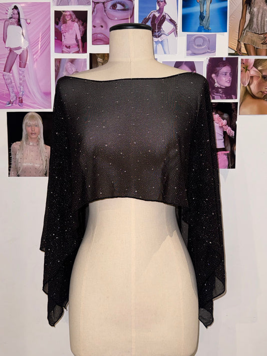 Capa Ana con brillos - Negro