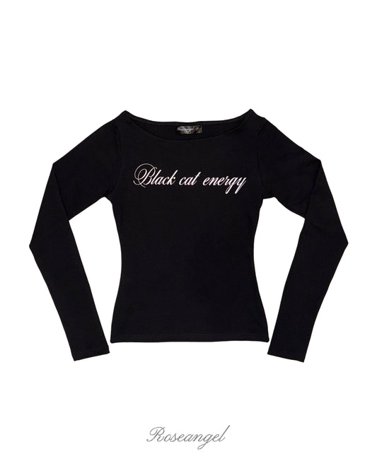 Top ‘Black Cat Energy’ - Negro