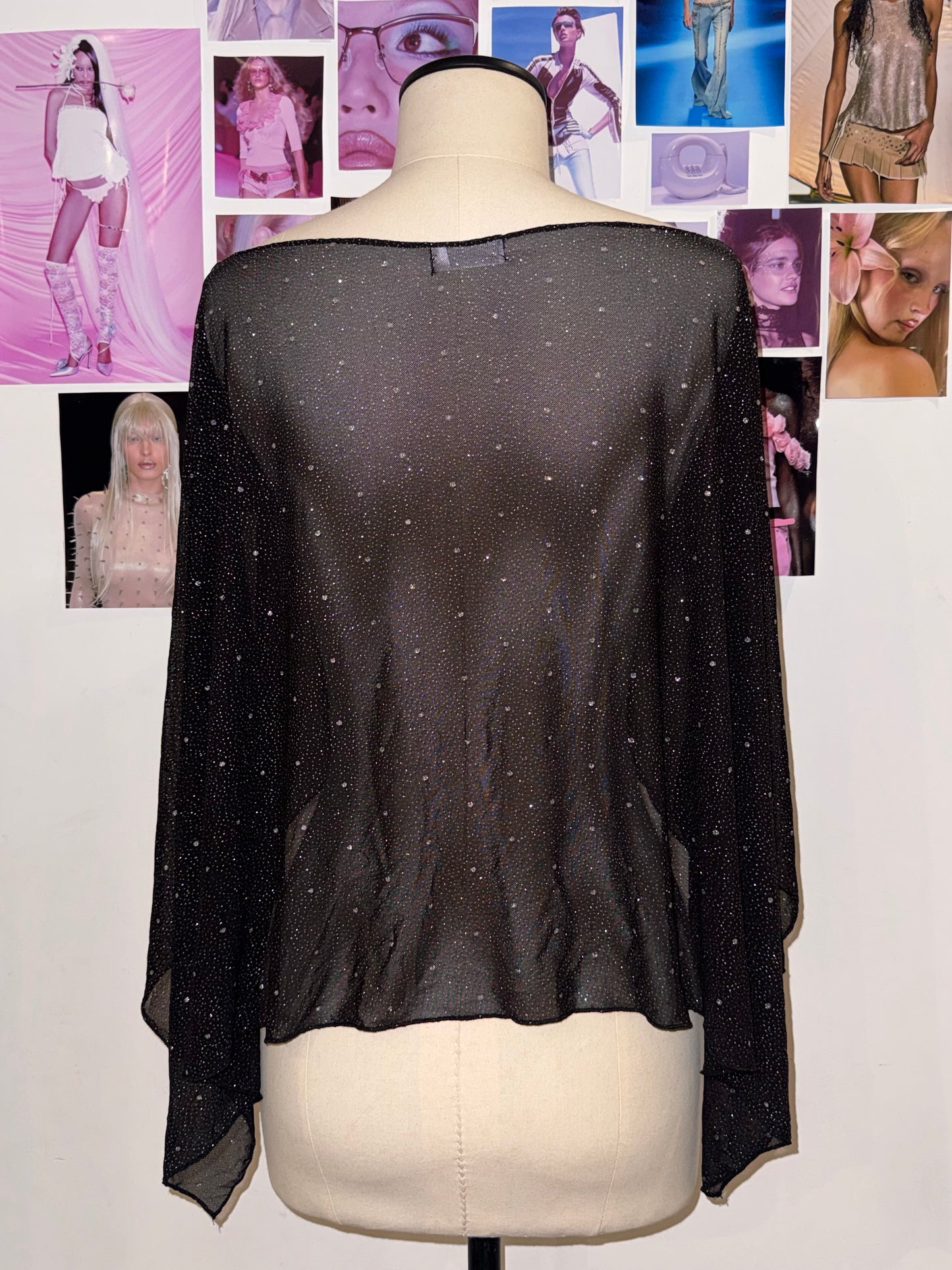 Capa Ana con brillos - Negro