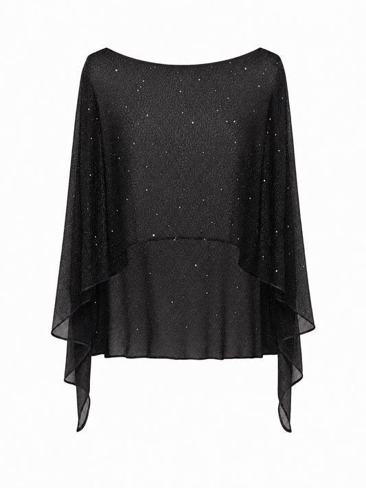 Capa Ana con brillos - Negro